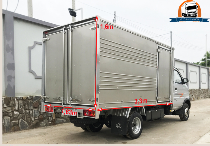 Kích thướt thùng xe tải Dongben Q20 1.9 tấn